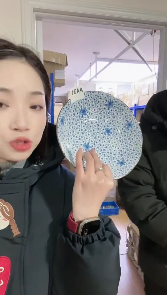 【闪购商品】瓷片日本瓷古染春秋21cm深钵A431