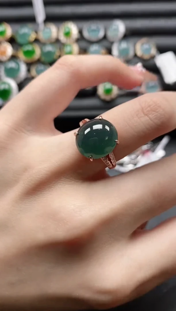 【闪购商品】翡翠戒指银S925镶嵌51511