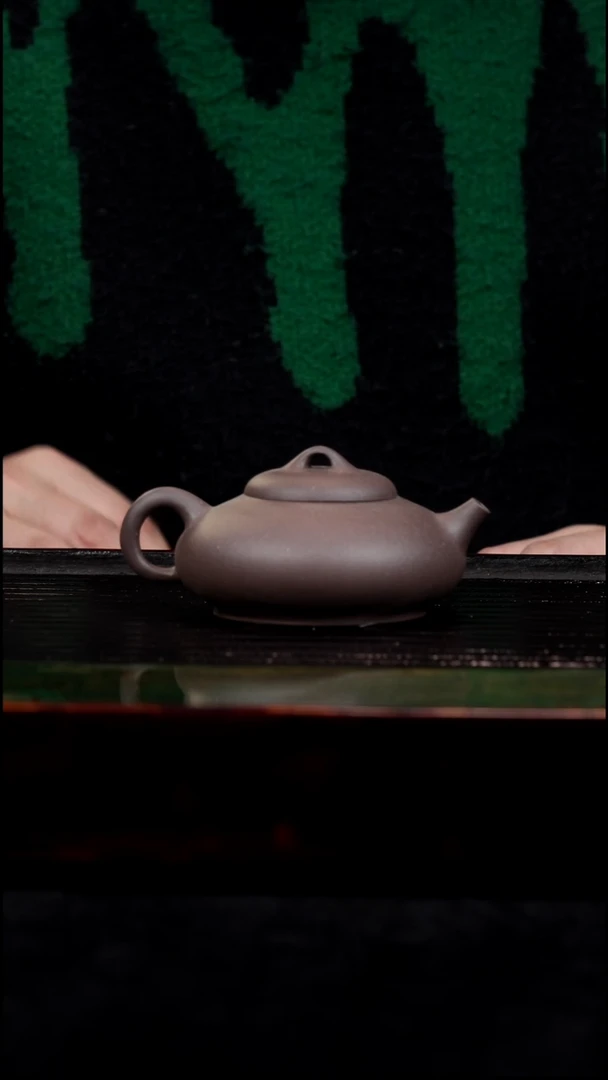 茶壶紫砂半手工天青扁玉