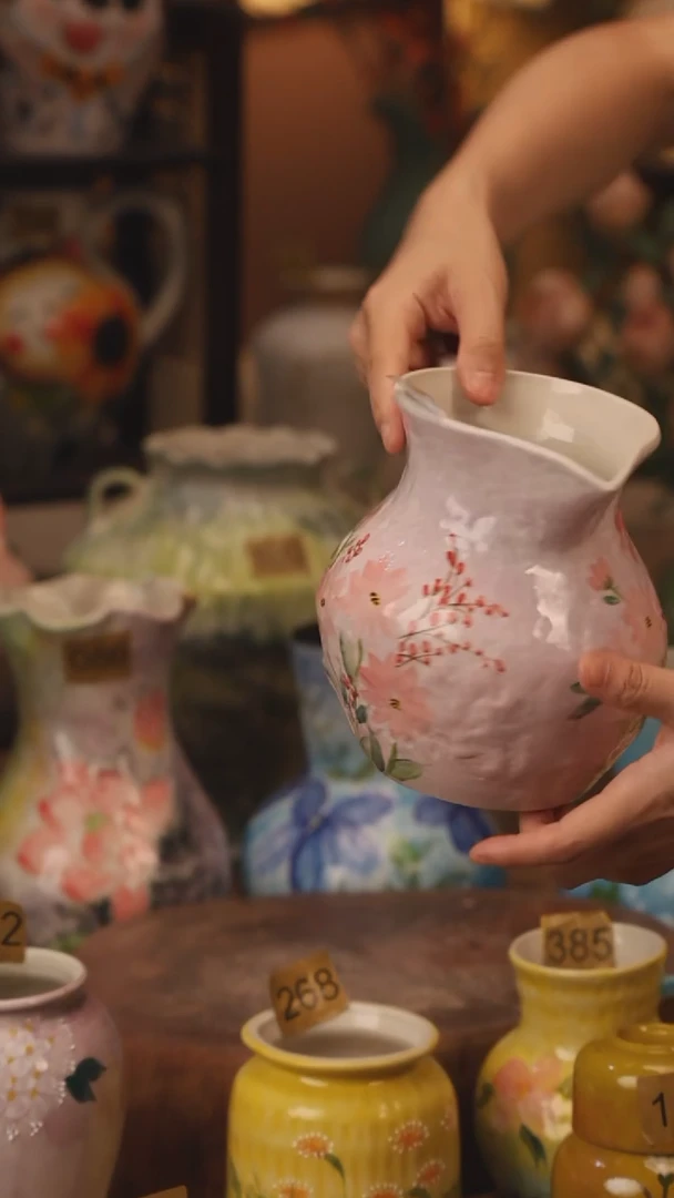 陶瓷114景德镇设计师手作花器摆件侘寂风