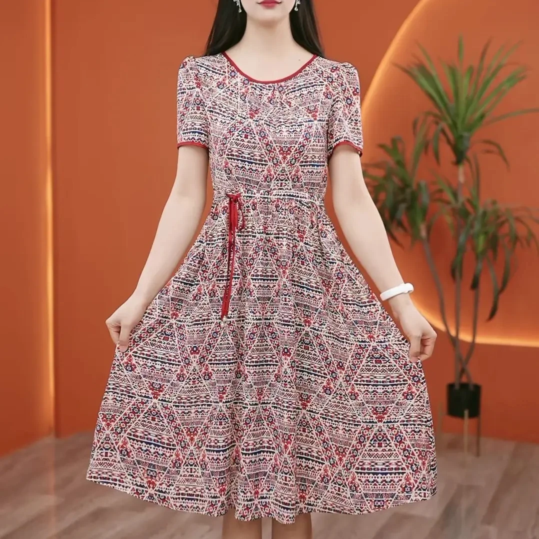 【HDY8116Y】夏季新款气质收腰时尚显瘦修身高端碎花连衣裙