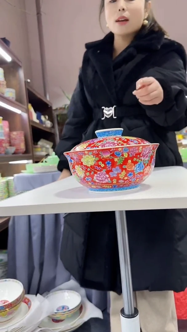 【闪购商品】瓷片7英寸【盖碗】1个景德镇陶瓷【秦坊】