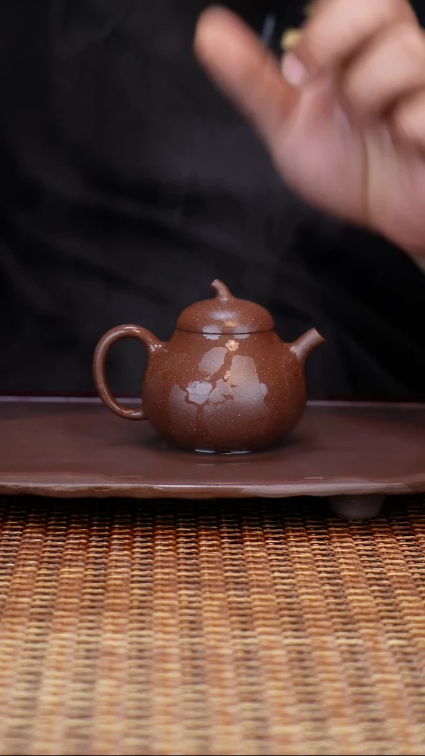 茶壶紫砂汀禾紫砂全手工《茄段》110cc