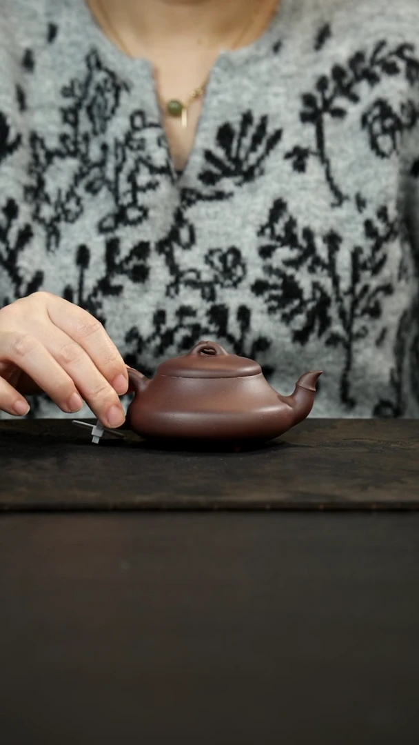 茶壶紫砂汉棠石瓢贴叶紫泥