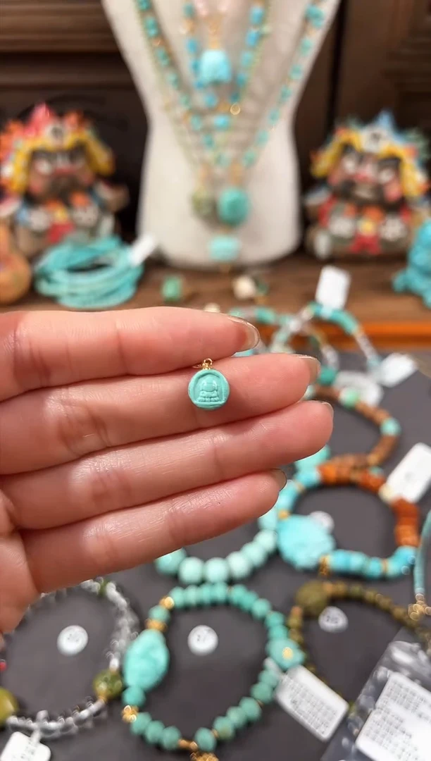 【闪购商品】绿松石提溜18K金镶嵌绿松石提溜