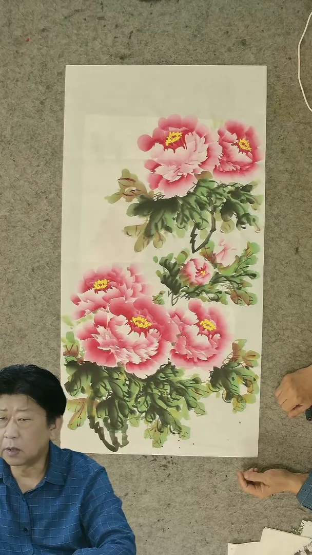 国画三尺整张   写意牡丹