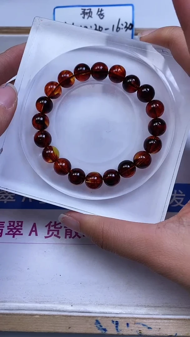 裸石琥珀未镶嵌M113 血 珀10mm1条15元