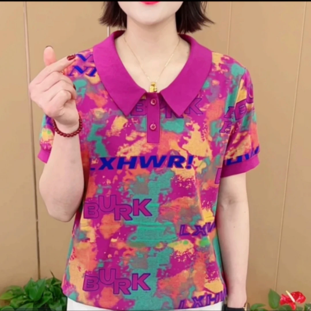 《专柜品质》夏季新款时尚气质洋气百搭休闲宽松减龄显瘦女士T恤W