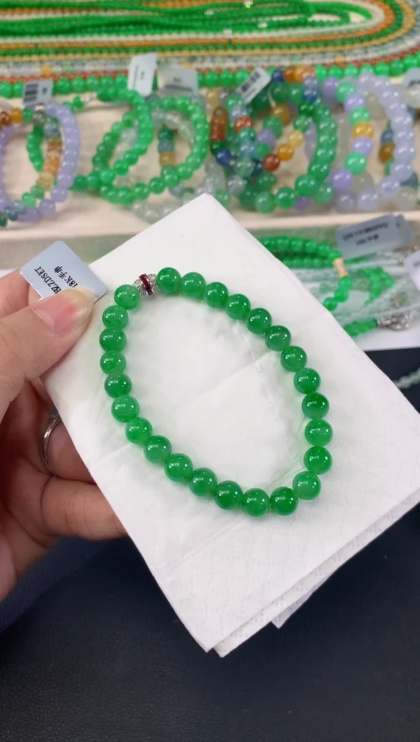 18K金镶嵌手串翡翠我***7A652|59800
