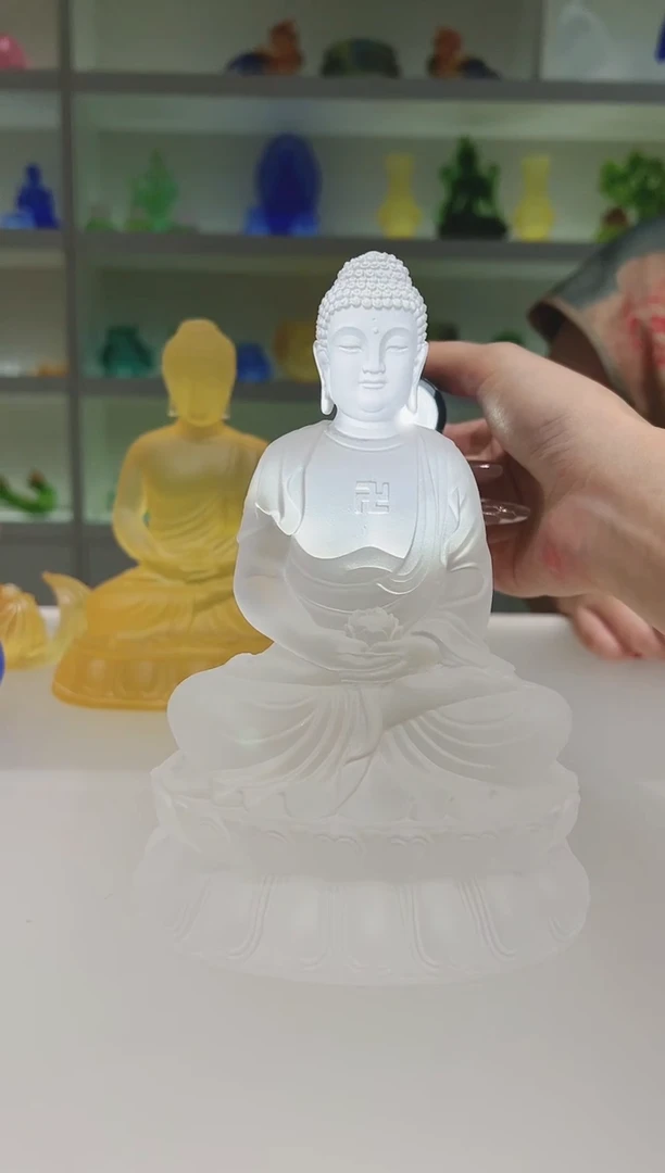 手工艺品琉璃古法琉璃17.5cm阿弥陀佛
