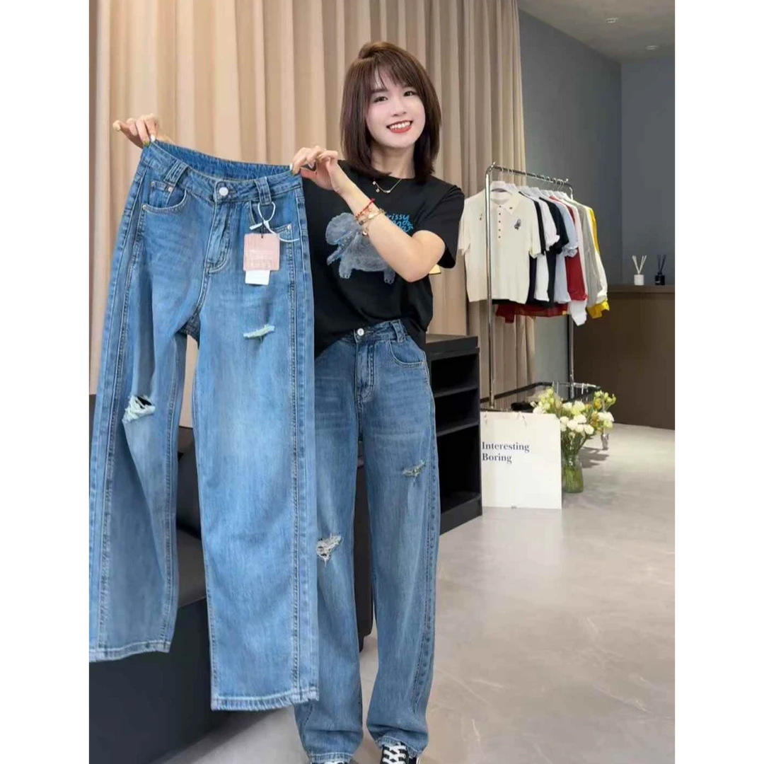 TY5【破洞弯刀】定制款夏款轻薄显瘦显高窄版破洞弯刀裤（裤长97/102