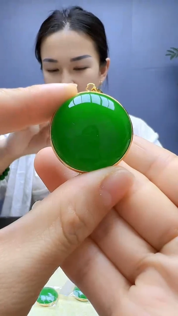 翡翠14K金镶嵌颈饰丹丹diy颈饰