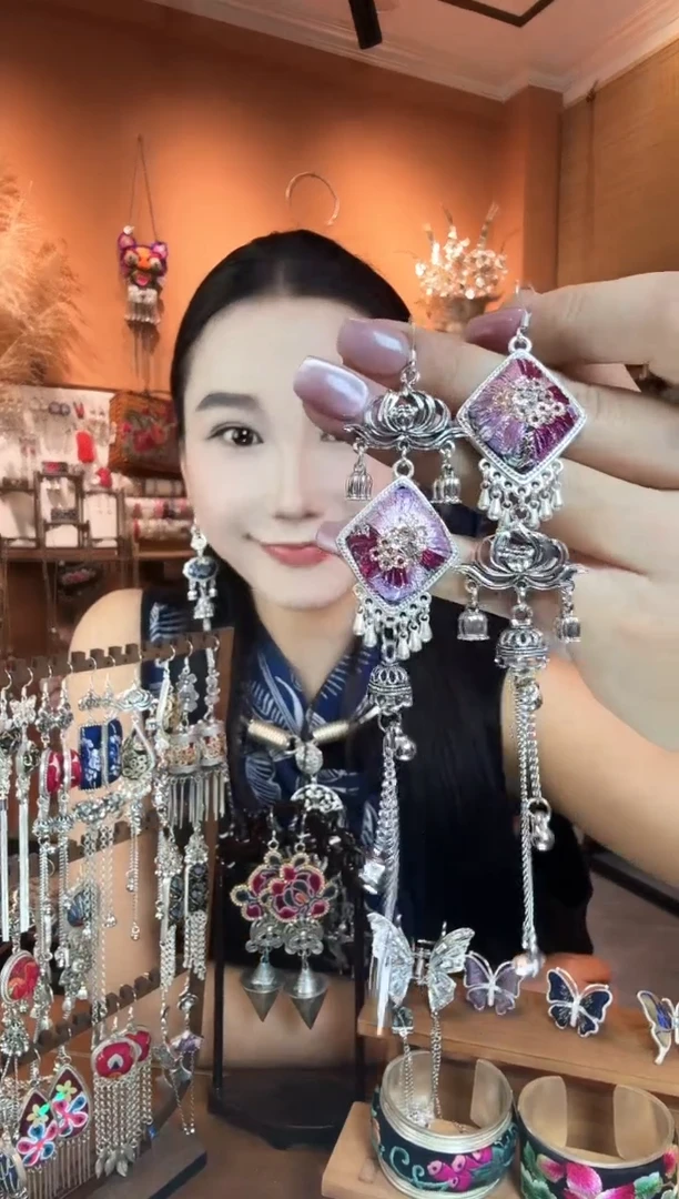 刺绣纯手工民族风耳环
