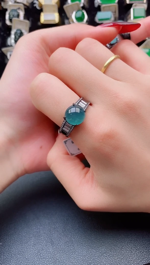 翡翠戒指银S925镶嵌2121212