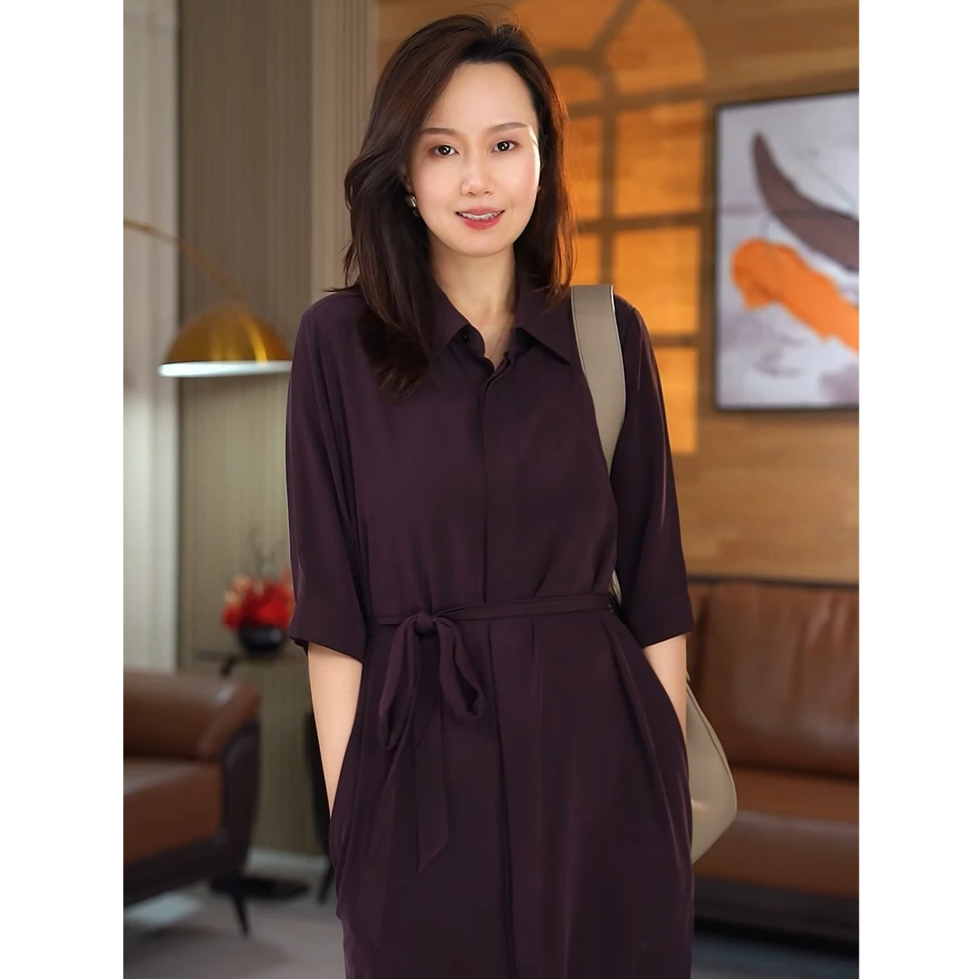 【繁花似锦】优雅气质时尚百搭桑蚕丝连衣裙82496892