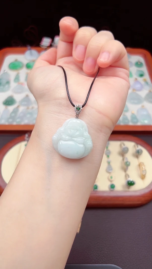 【闪购商品】翡翠颈饰银S925镶嵌佛公