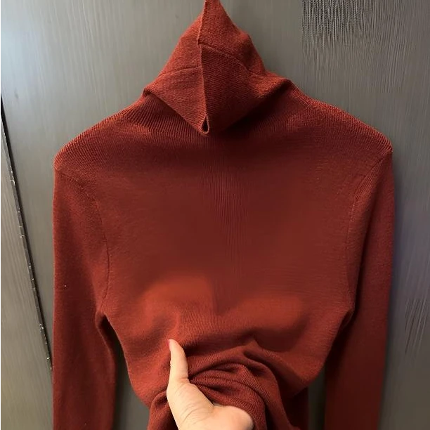 647推荐—秋冬高领保暖打底衫显瘦长袖洋气时尚百搭修身纯色2635