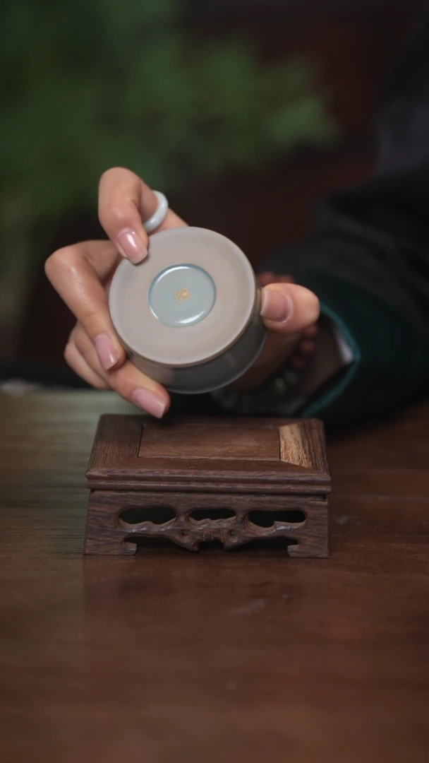 【闪购商品】清凉寺原产地仿古釉手工汝瓷直壁杯