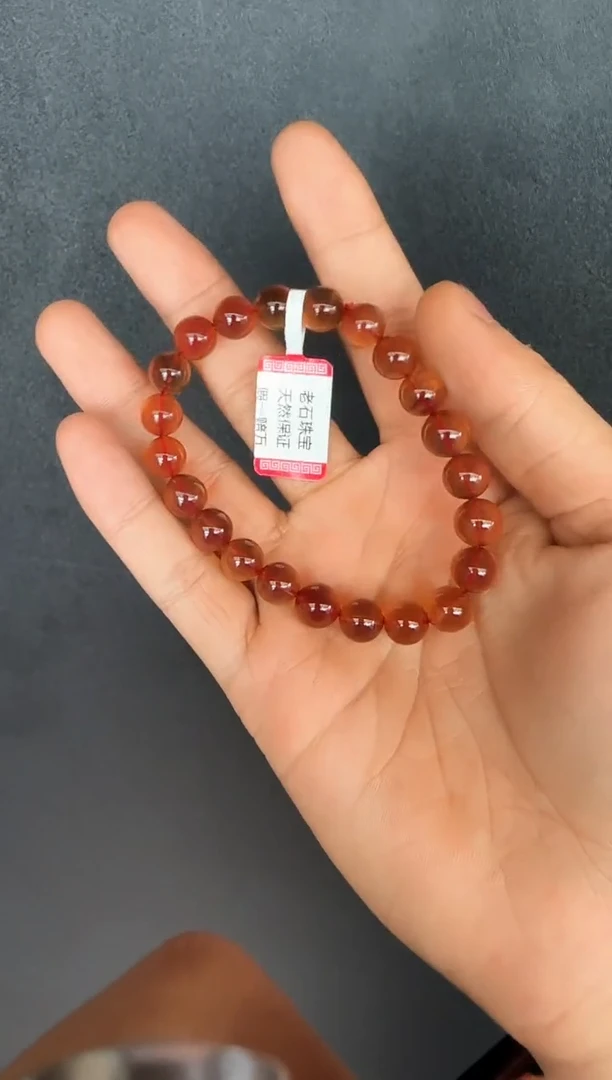 手串琥珀未镶嵌*61微瑕缅甸琥珀紫罗兰手串8mm