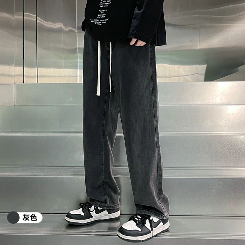NGD 2023秋冬季男生牛仔裤直筒宽松裤子男高街休闲百搭中腰ins潮