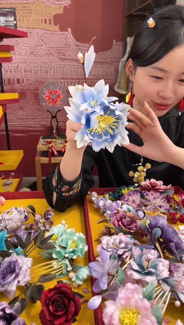【闪购商品】刺绣非遗绒花（发饰）