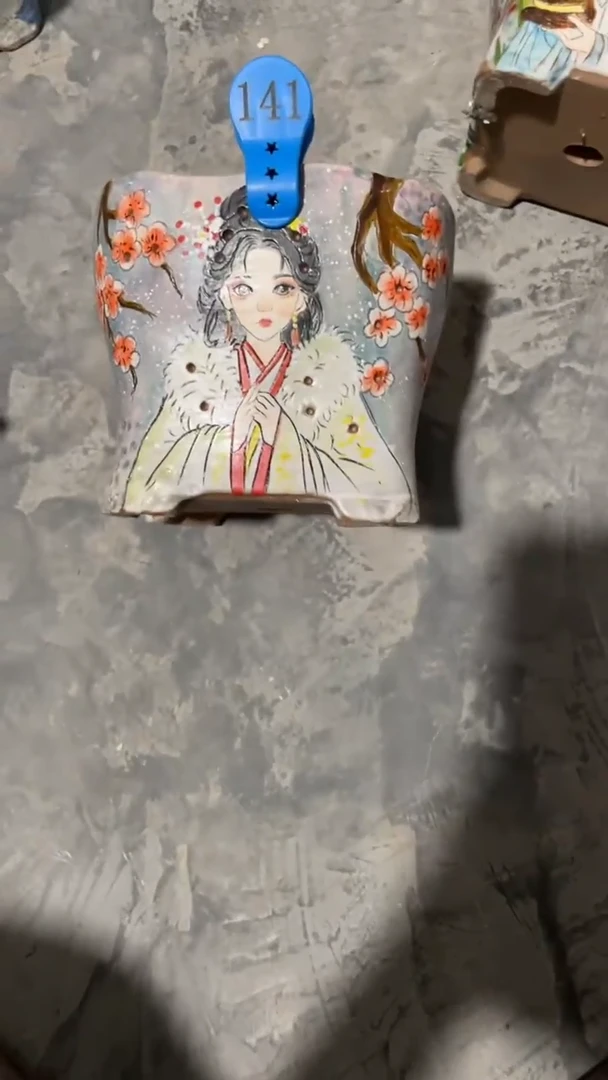 摆件临****馆141陶花岛多肉陶瓷花盆罐——微瑕