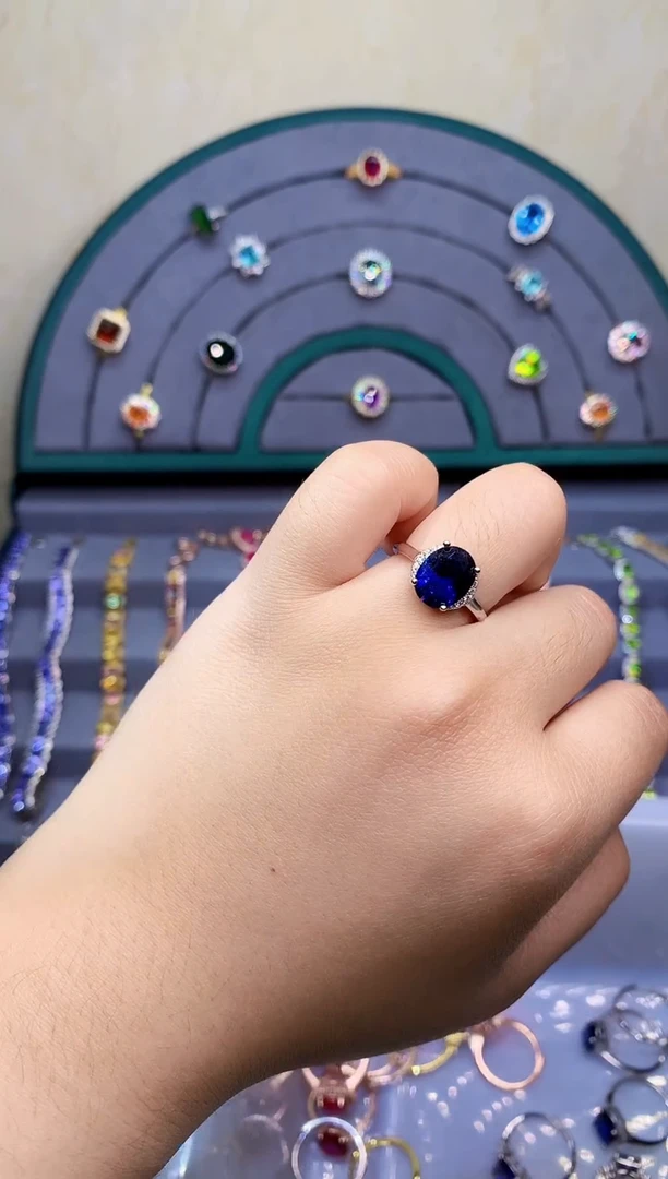 【闪购商品】蓝宝石戒指银S925镶嵌4