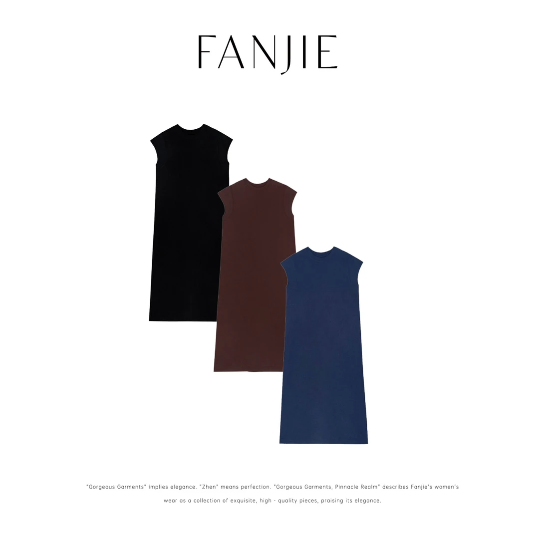 梵届时尚气质纯色夏季新款修身显瘦街拍百搭休闲连衣裙KSK5260