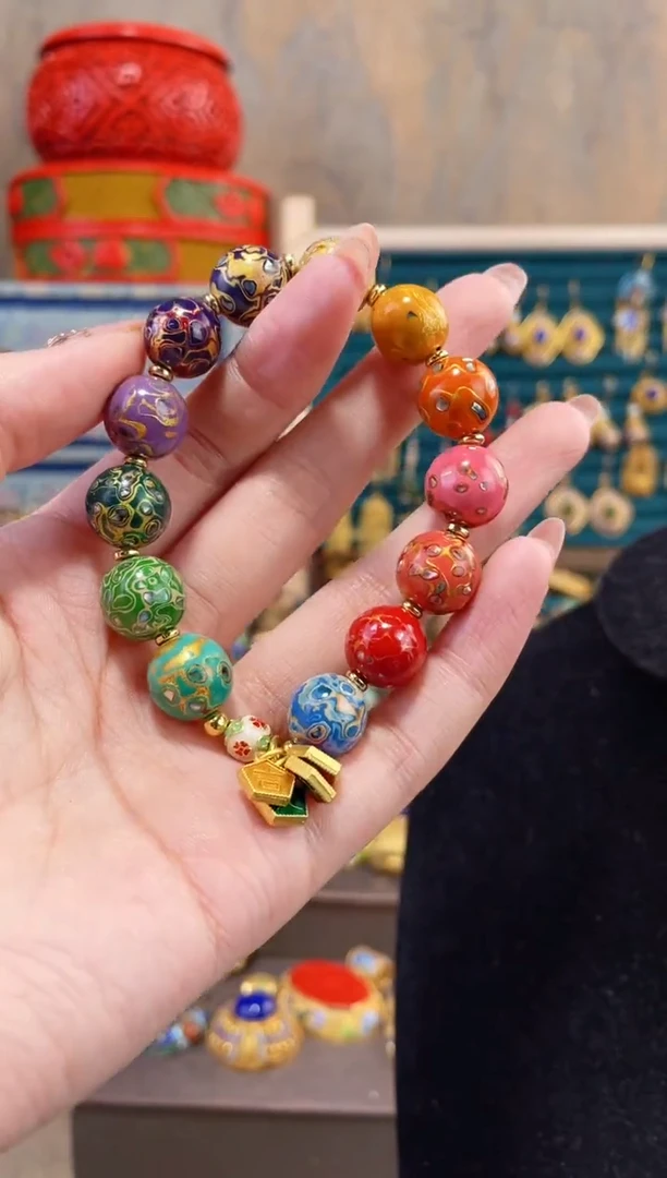 【闪购商品】非遗犀皮漆精品手串多宝色