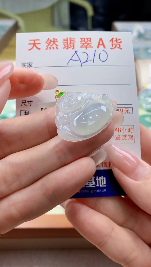 颈饰18K金镶嵌翡翠 天然缅甸a货翡翠