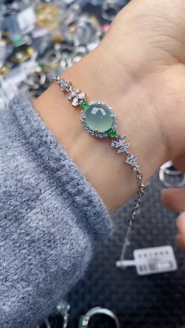 银S925镶嵌戒指翡翠333     9