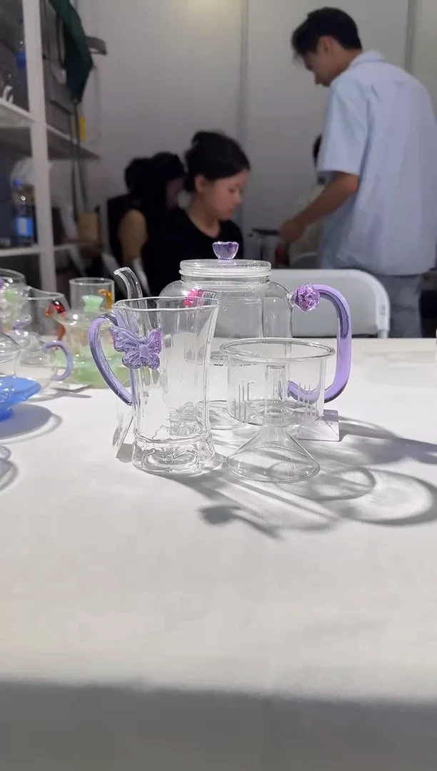 禾器莲君壶浅紫色+幻蝶杯浅紫色