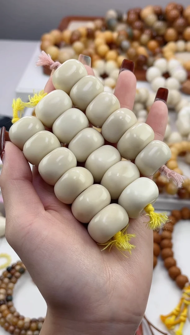 手串菩提根/象牙果象牙果瓷白藏扣13*20mm棒棒糖