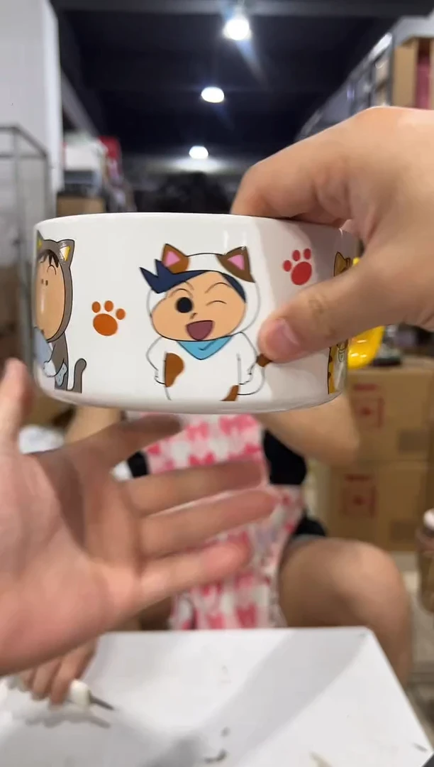 瓷片蜡笔小新猫咪泡面碗微瑕