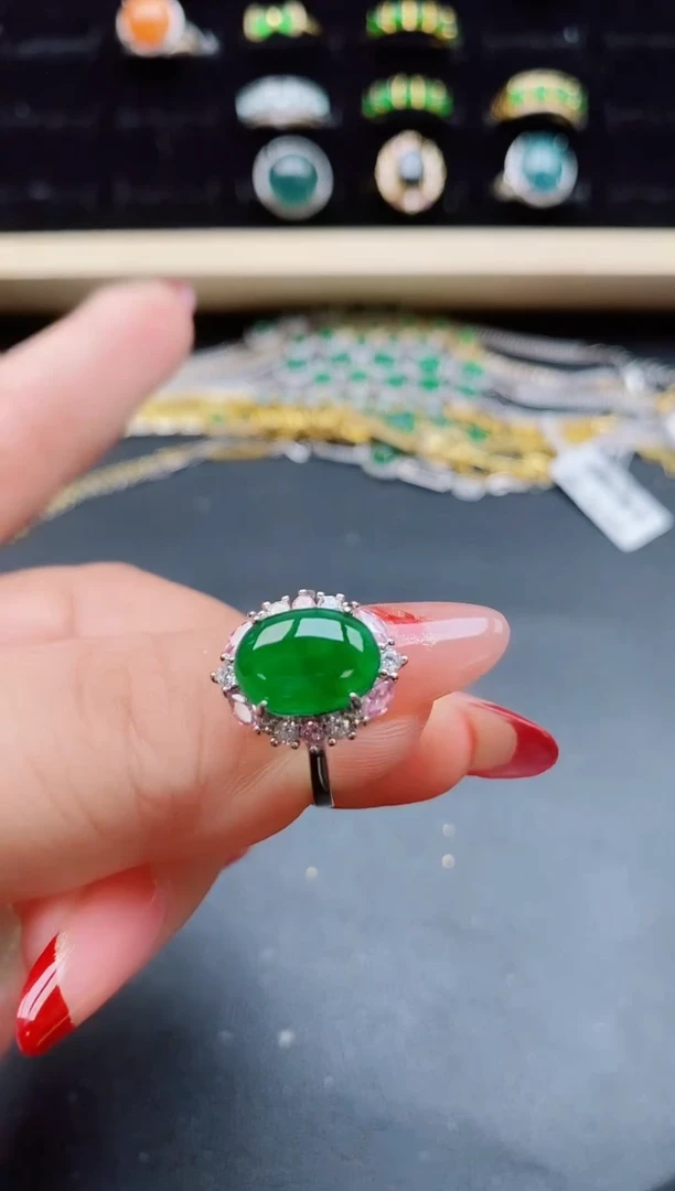 【闪购商品】翡翠戒指银S925镶嵌508050