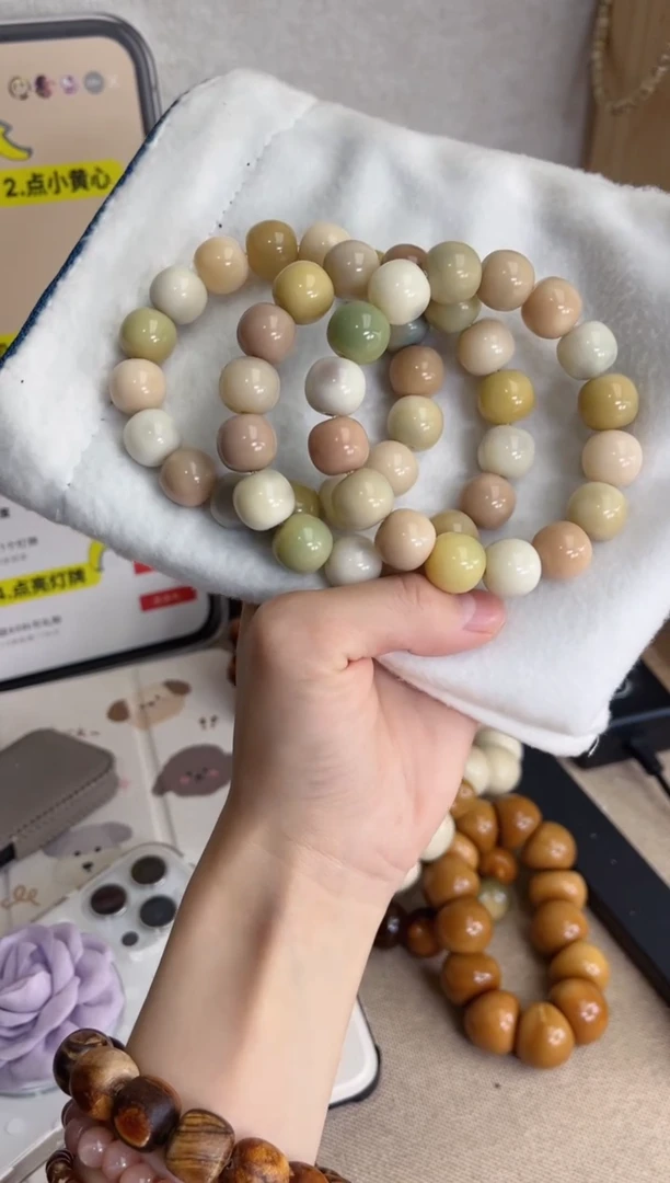 菩提根/象牙果手串x55青青糯山干磨苹果13*14