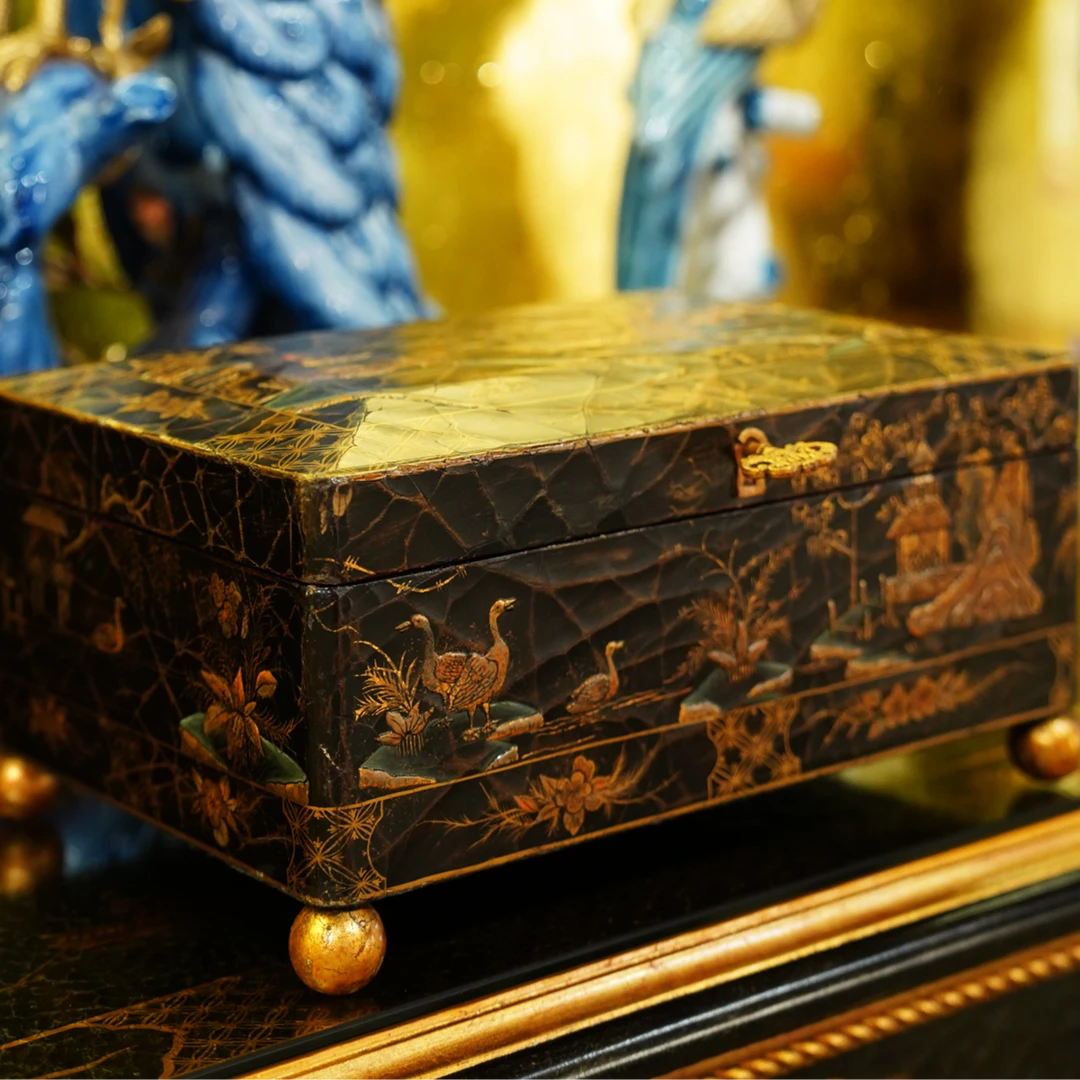 【本尼家】YS116法式中国风手绘山水图案装饰盒