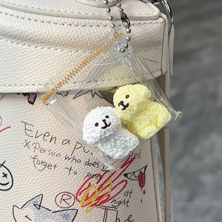 爆款纯手工硅胶捏捏乐挂件 卡通立体网红小狗 匙扣汽车包包挂饰