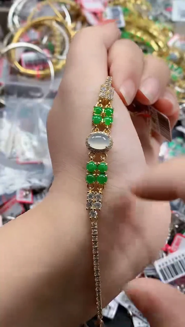 银S925镶嵌戒指翡翠天然A货缅甸翡翠