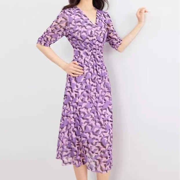 【品牌撤柜剪标】D高端大码原创遮肉显瘦连衣裙 D5011