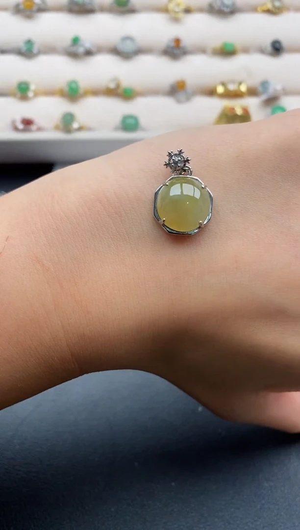 银S925镶嵌戒指翡翠66666666+8