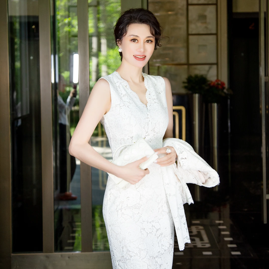 EDFNOT/杨红霞汝意FS无袖蕾丝裙