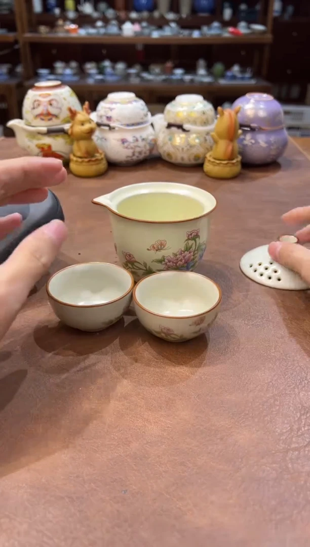 真的很便宜超好看会开片的旅行茶具