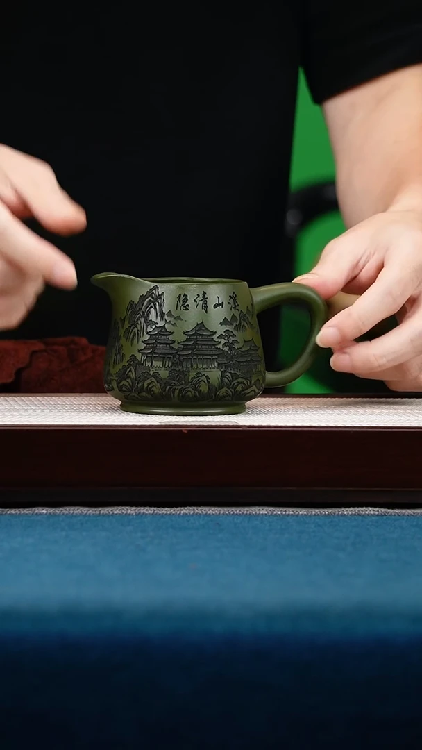 茶壶紫砂绿泥公道杯