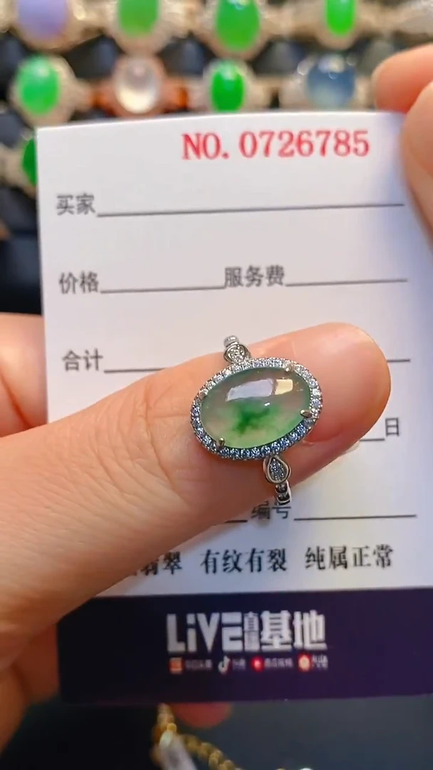 银S925镶嵌翡翠耳饰天然