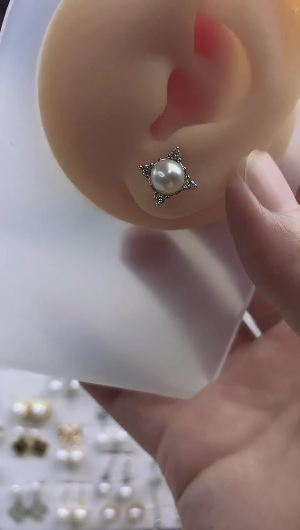 合金耳饰淡水珍珠93