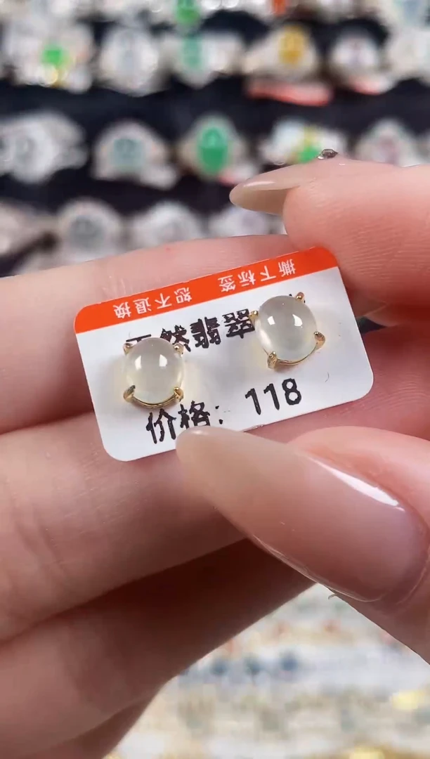 银S925镶嵌戒指翡翠 天然A货翡翠89