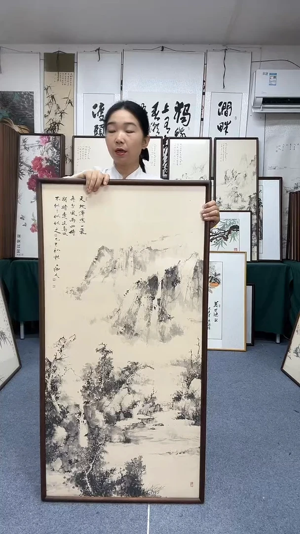 国画62*122实木画框京东包邮手绘