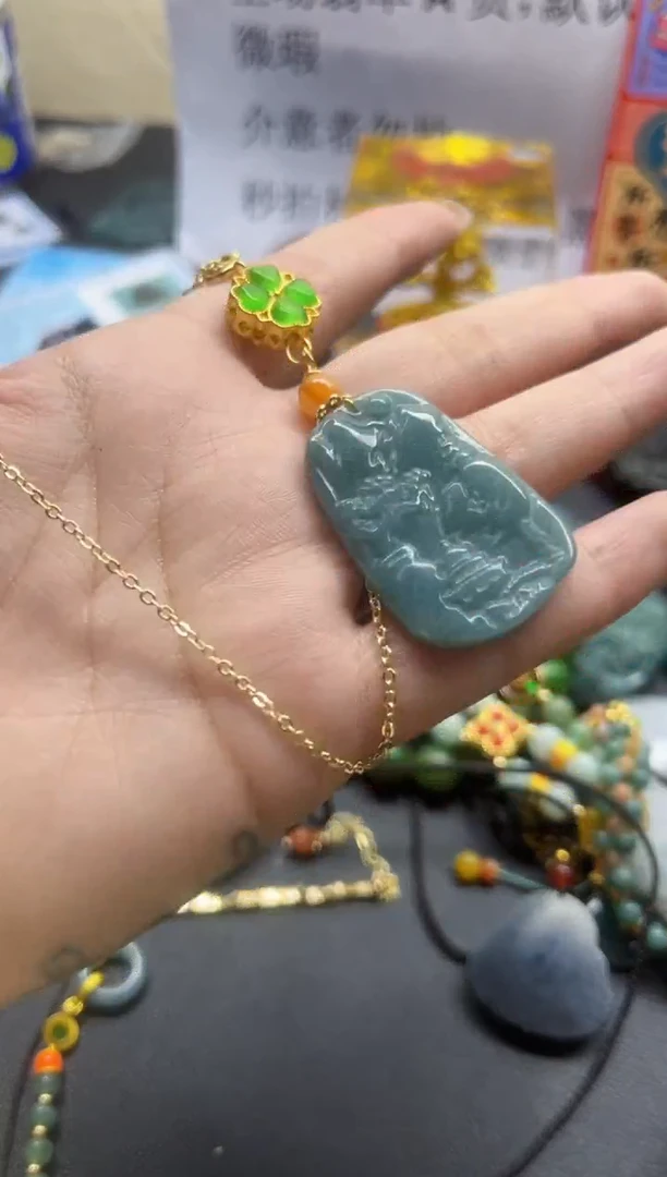 【闪购商品】和田玉（糖玉）颈饰14K金镶嵌1111111