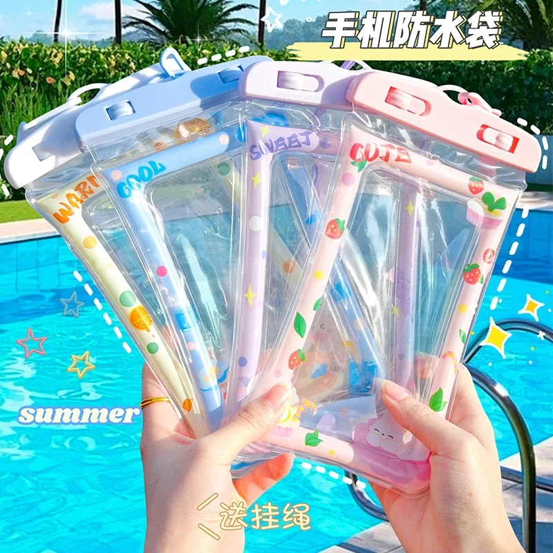 气囊手机防水袋可触屏游泳漂流水上乐园泼水潜水专用袋防水手机套